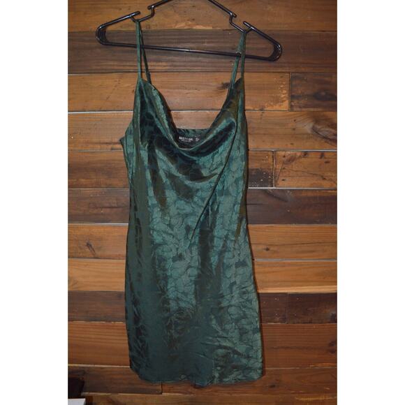 Nasty Gal‎ Slip Dress Cowlin' For You Floral Jacquard Green Size 2 - Picture 5 of 11